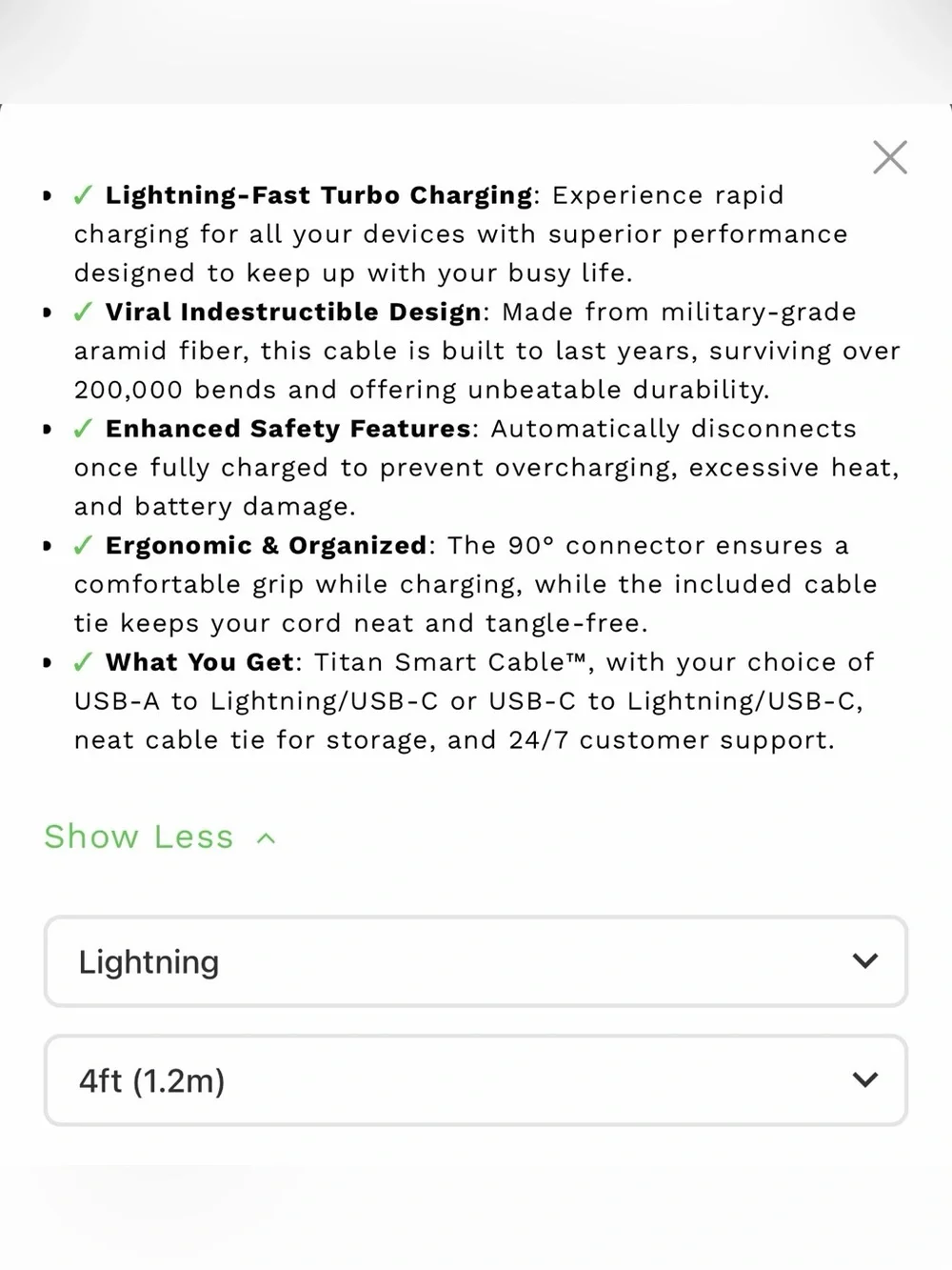 Titan Smart Cable™ Lightning Cable - Black